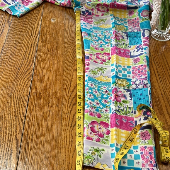 Silkland brand 100% silk tropical print lined ankle pants.  Size 12. - Picture 10 of 13